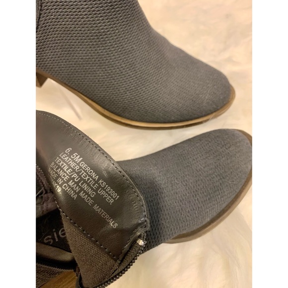 Kensie "Gerona" Women's Preforated Ankle Booties, Dark Gray w Small Heel, Sz 6.5 - Picture 16 of 16